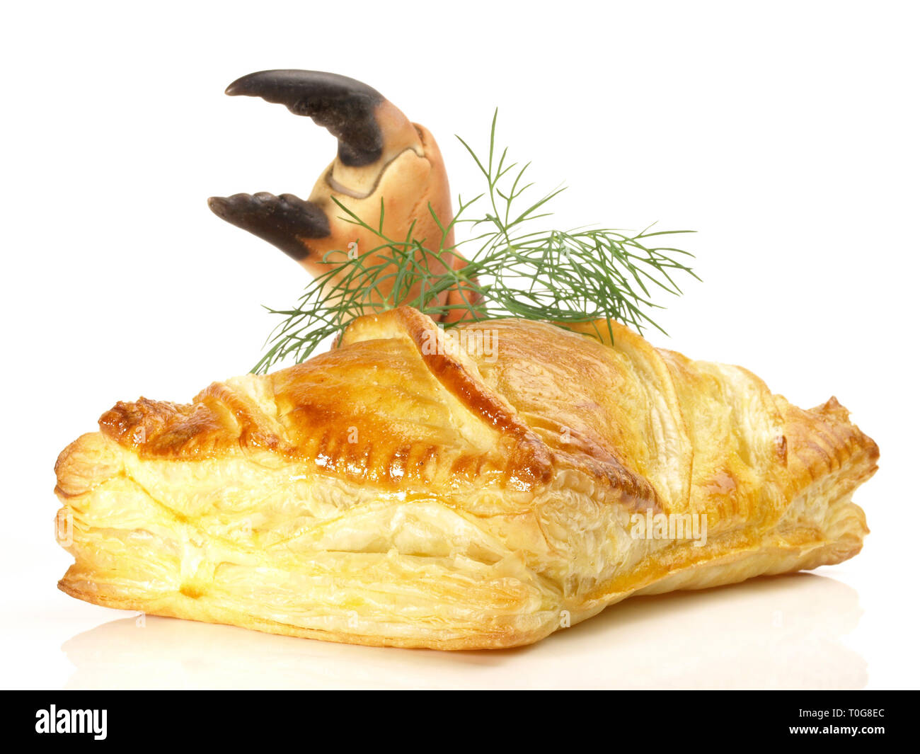 Lachs Fisch Filet in Blätterteig Stockfoto