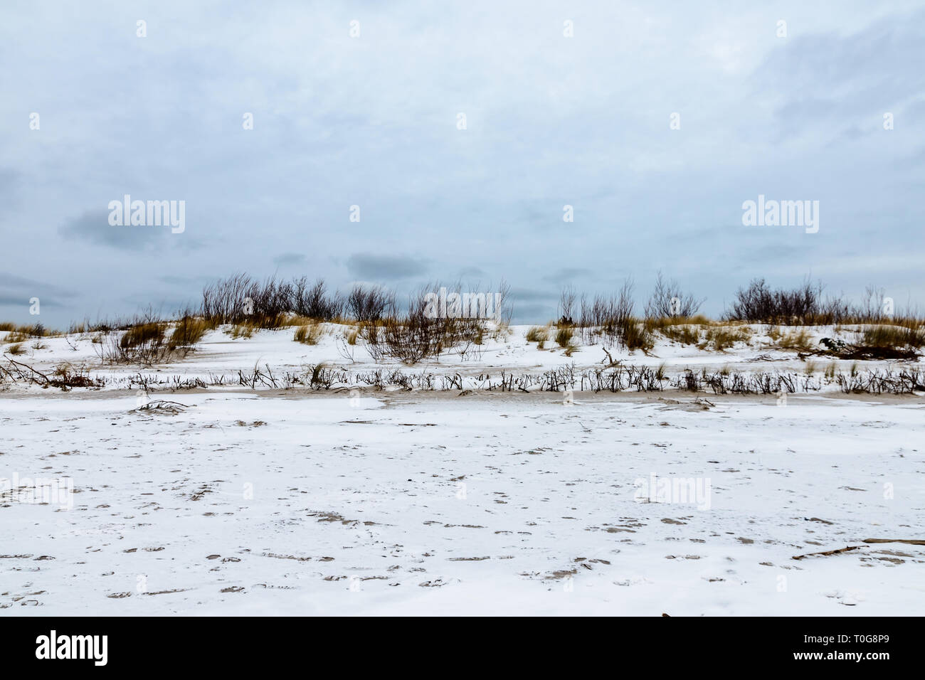 Pucka Bucht (Halbinsel Hel, Polen) im Winter. Stockfoto