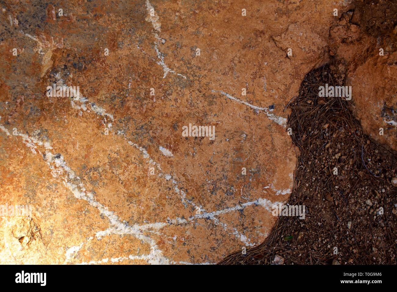 Hintergrund beruhigende Bild eines schönen braunen und weißen Stein am Strand Stockfoto