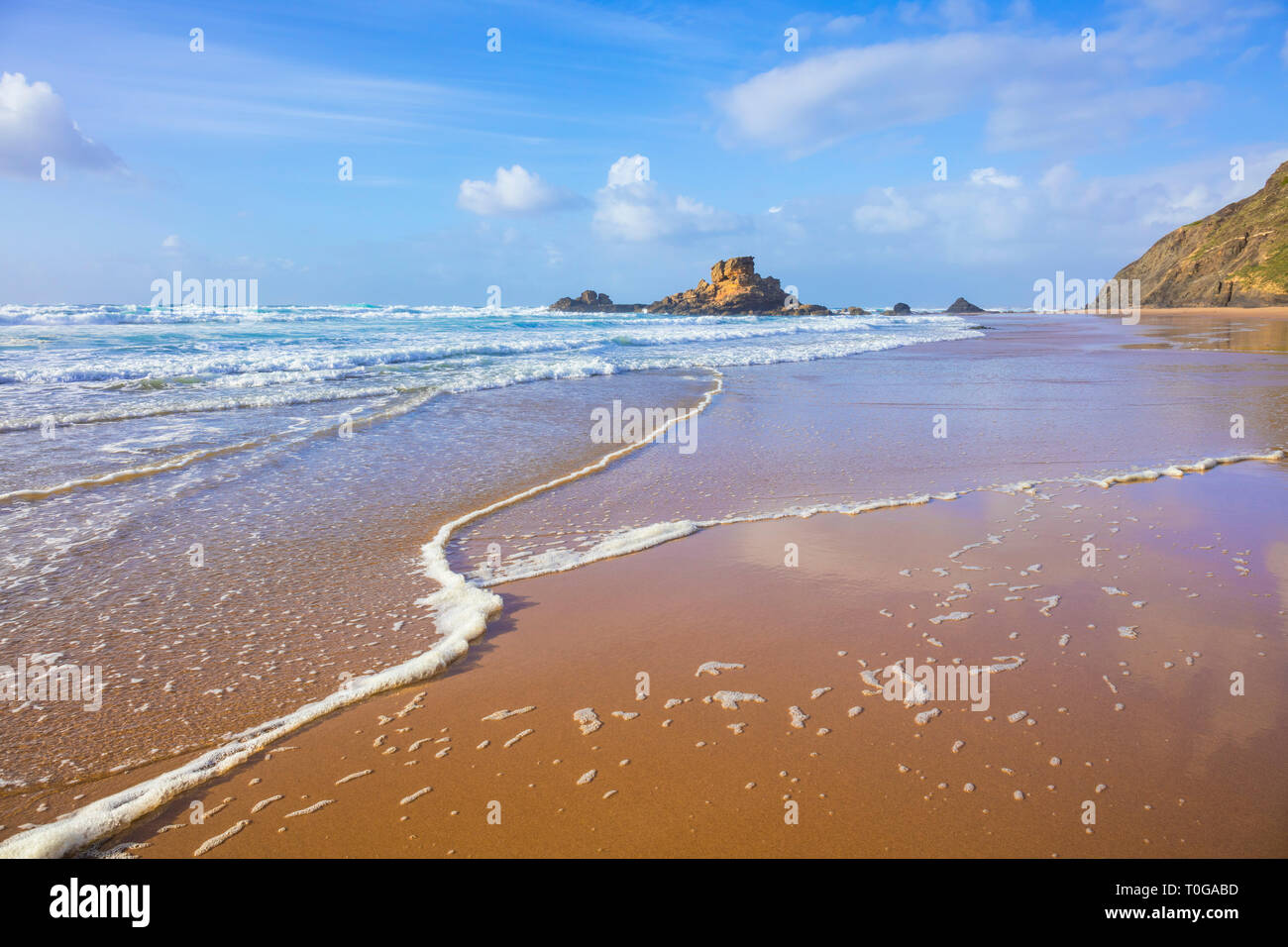 Algarve Strand Portugal Praia do Castelejo Beach in der Nähe von Vila do Bispo Algarve Portugal EU Europa Stockfoto