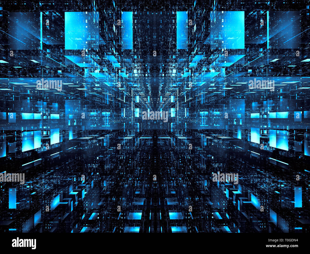 Helle tech Hintergrund mit Bausteinen - Abstrakt digital erzeugten Bild Stockfoto