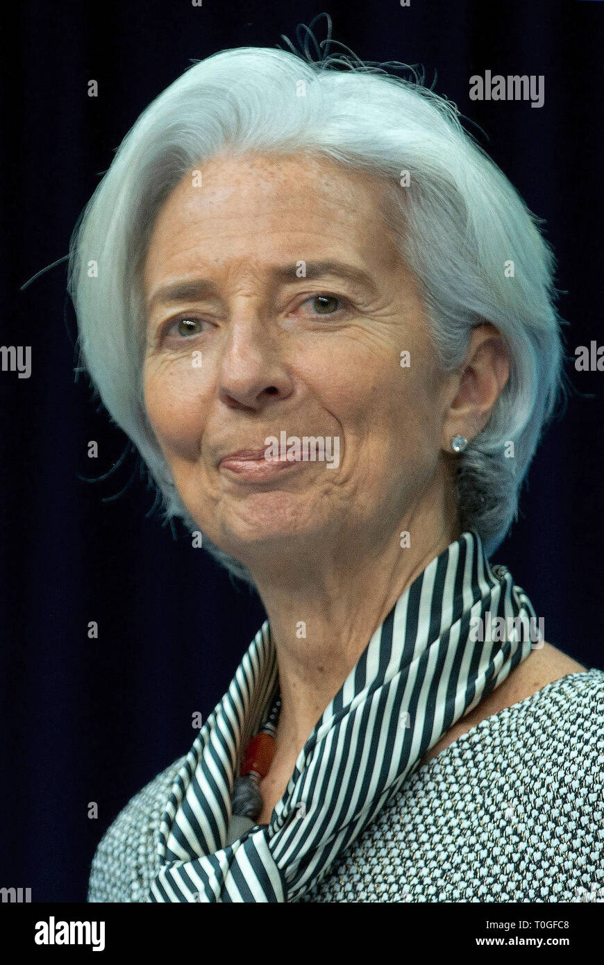 Christine Lagarde - 01.01.1956: französischer Politiker, Geschäftsführender Direktor des Internationalen Währungsfonds IWF. Stockfoto