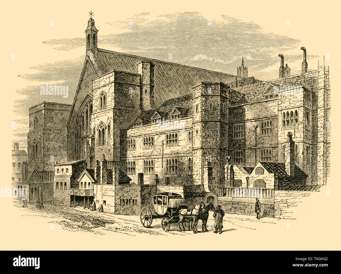 'Palace Yard im achtzehnten Jahrhundert", 1881. Schöpfer: Unbekannt. Stockfoto