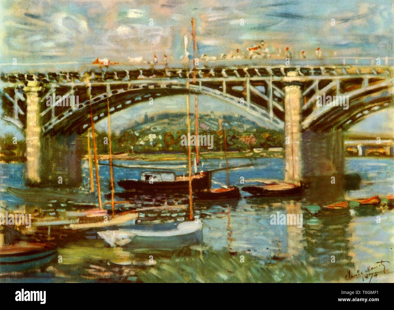 "Die Brücke über die Seine bei Argenteuil", 1874, (1937). Schöpfer: Claude Monet. Stockfoto