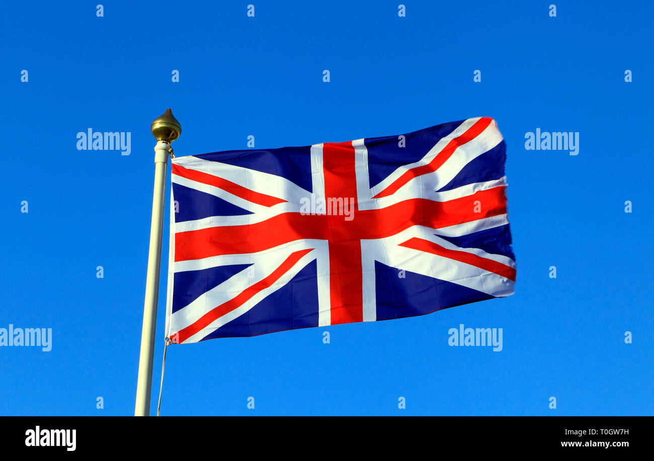 Union Jack, die Flagge von Großbritannien, Nationalflaggen, GB, Großbritannien, Vereinigtes Königreich Stockfoto