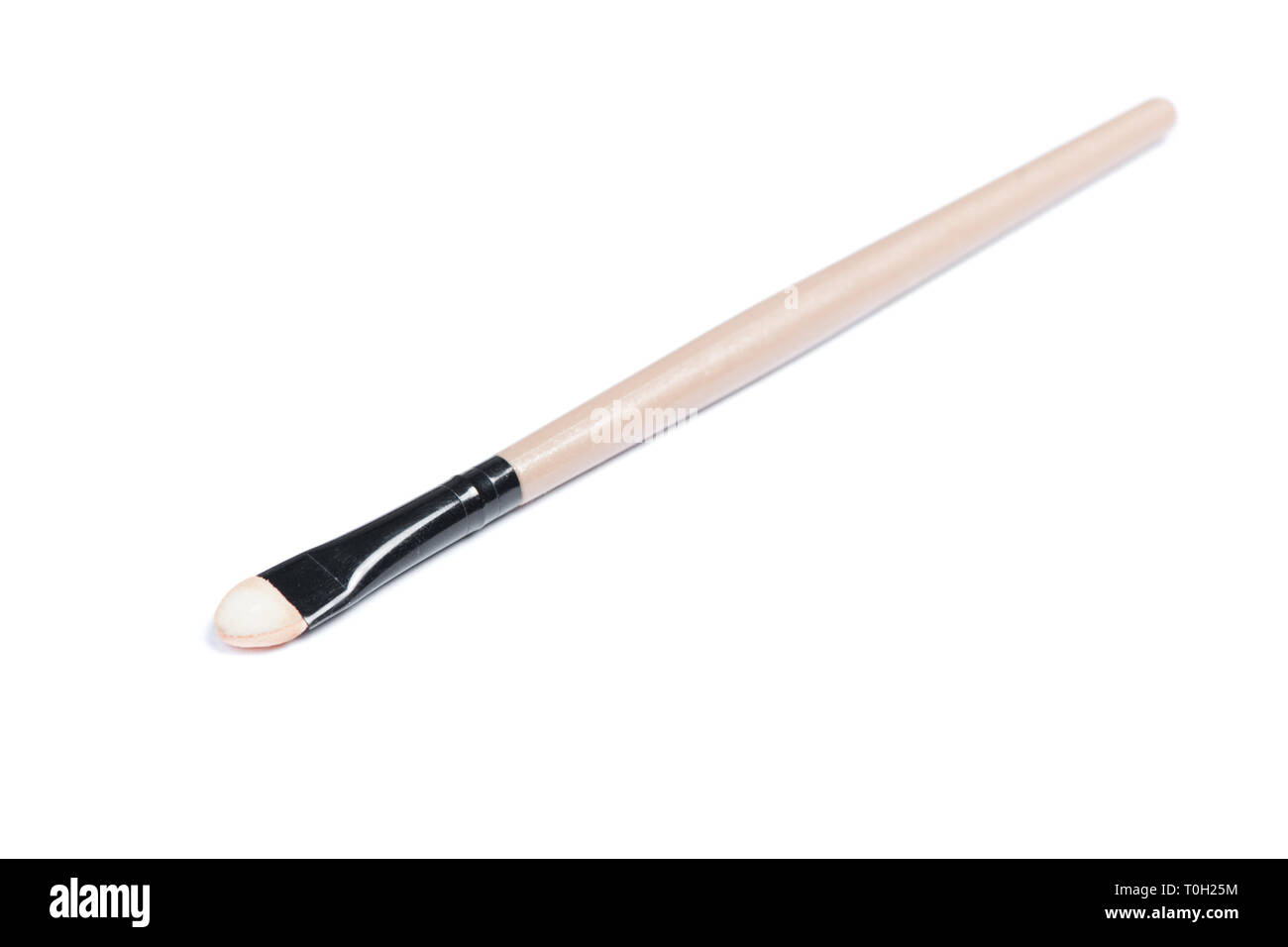 Kunststoff thin Make-up schwamm Pinsel isoliert auf weißem Stockfoto