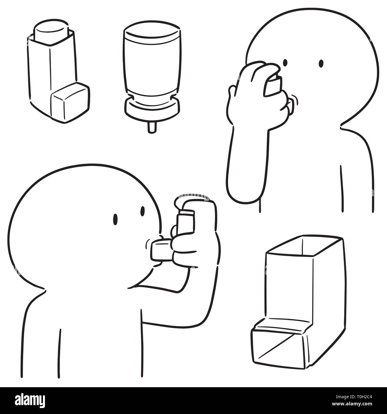 Vektor einrichten der Inhalation Medikamente Stock Vektor