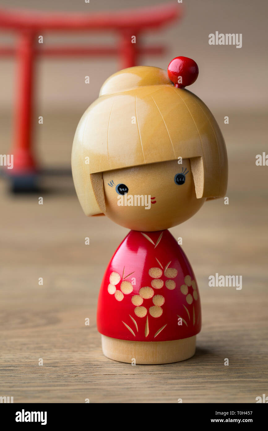 Traditionelle japanische Holz- Kokeshi doll Stockfoto