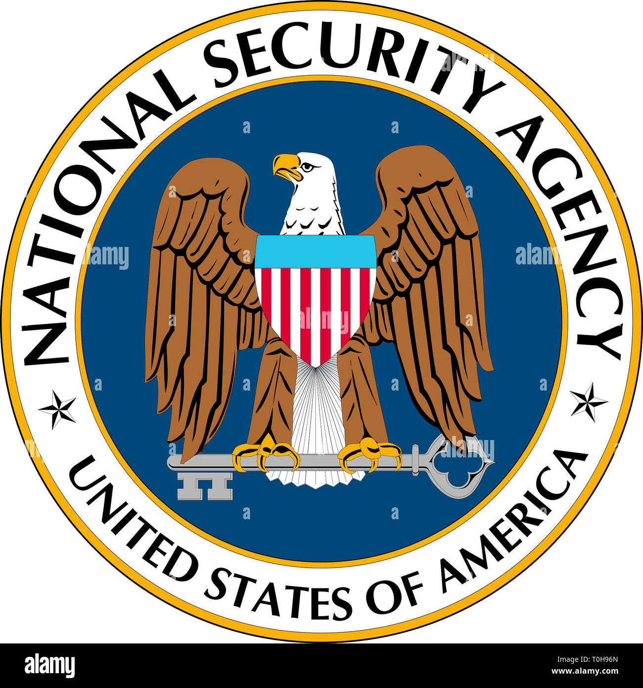 Siegel der NSA die National Security Agency der Vereinigten Staaten von Amerika mit Sitz in Crypto City - USA. Stockfoto