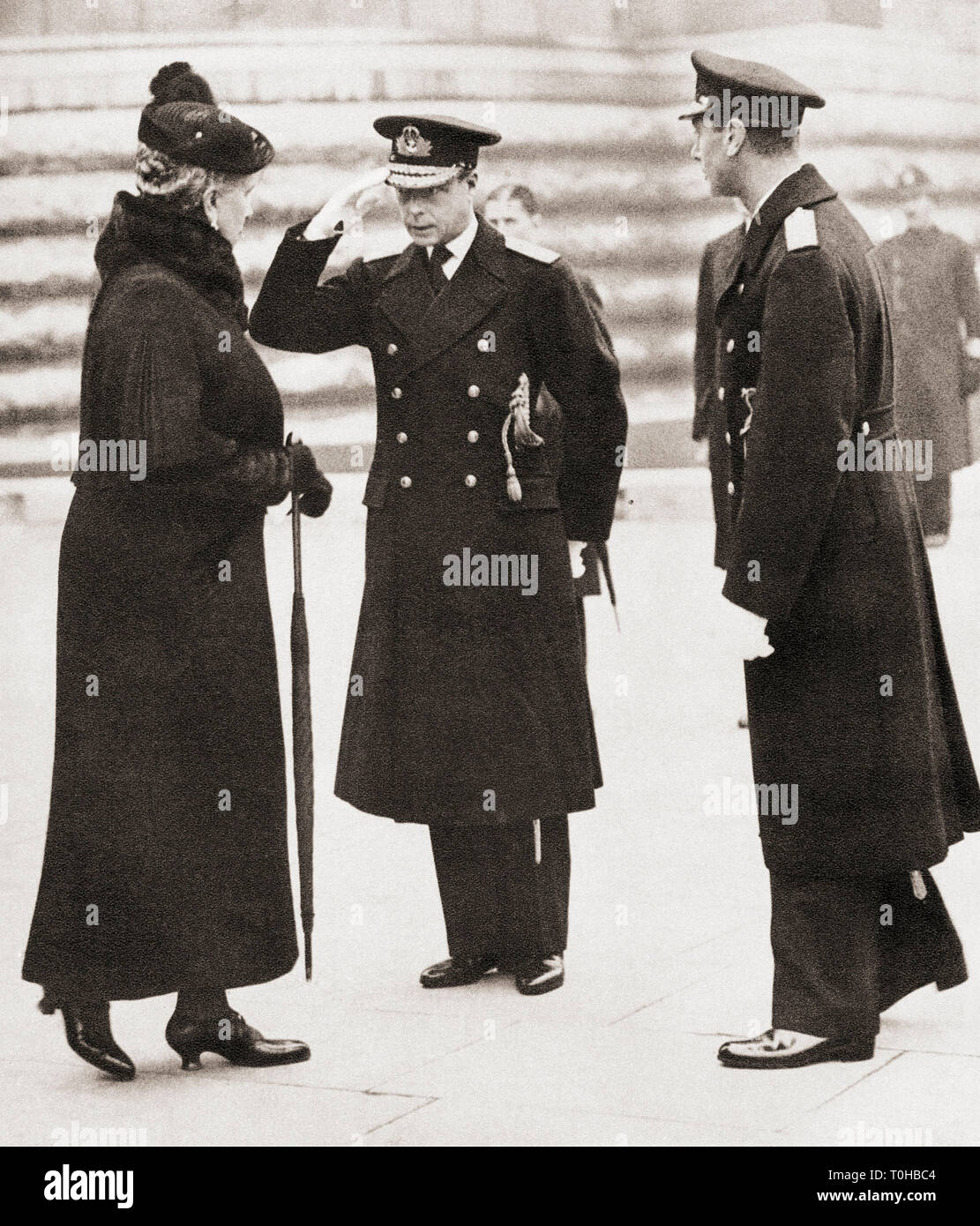 Alte vintage Foto von König Edward VIII. Grüßt Maria von Teck 1936 Stockfoto