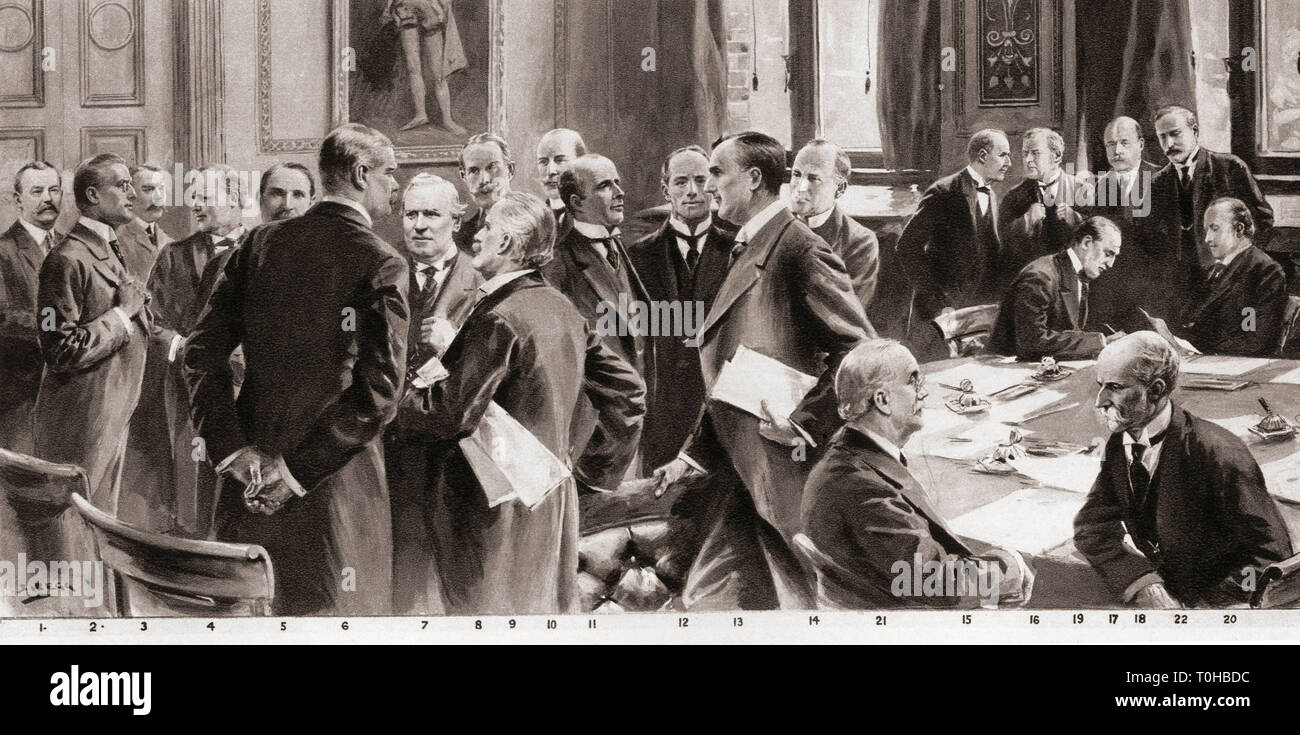 Britische Koalition Kabinett während des Ersten Weltkriegs Stockfoto