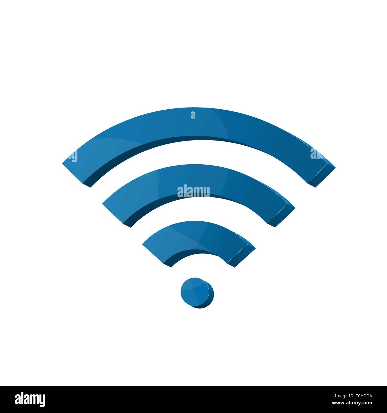 Wi-fi-Kommunikation. Kabelloser Internetzugang. Blaues Symbol. Vektorabbildung. Stock Vektor