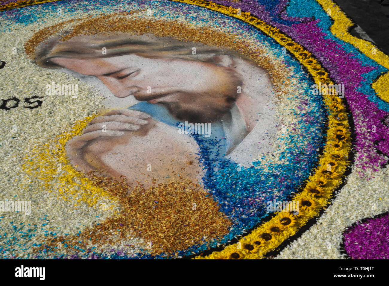 Heilige Woche Surco Blütenteppich, Lima, Peru, 2015. Schöpfer: Luis Rosendo. Stockfoto