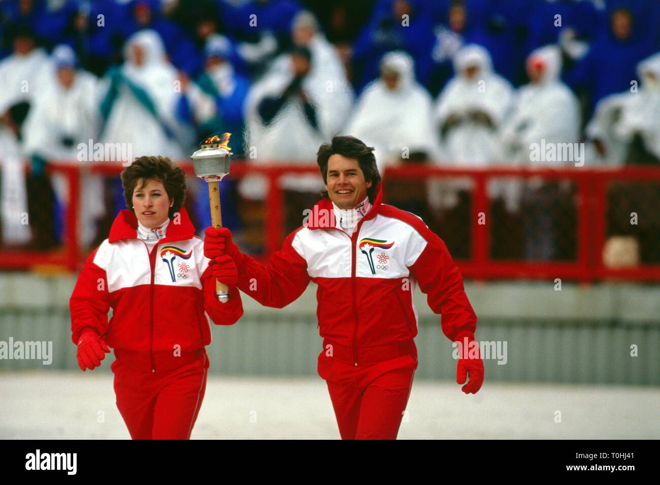 Sport, XV Olympische Winterspiele, Stadt Calgary, Eröffnungsfeier, 1988, Additional-Rights - Clearance-Info - Not-Available Stockfoto