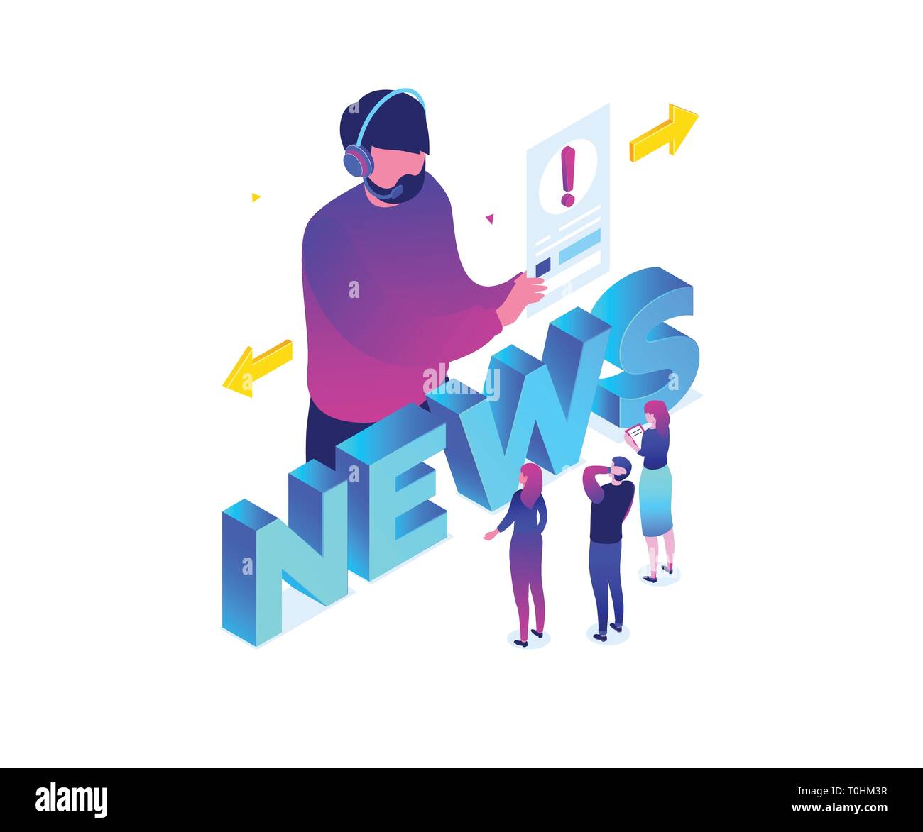 Aktuelles Konzept - Moderne bunte isometrische Vector Illustration Stock Vektor