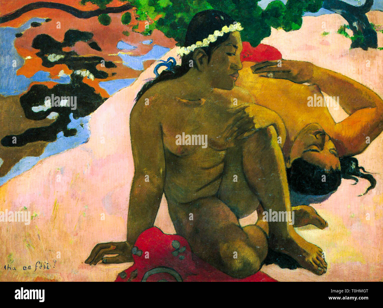 Paul Gauguin, was! Bist du eifersüchtig?, Malerei, 1892 Stockfoto