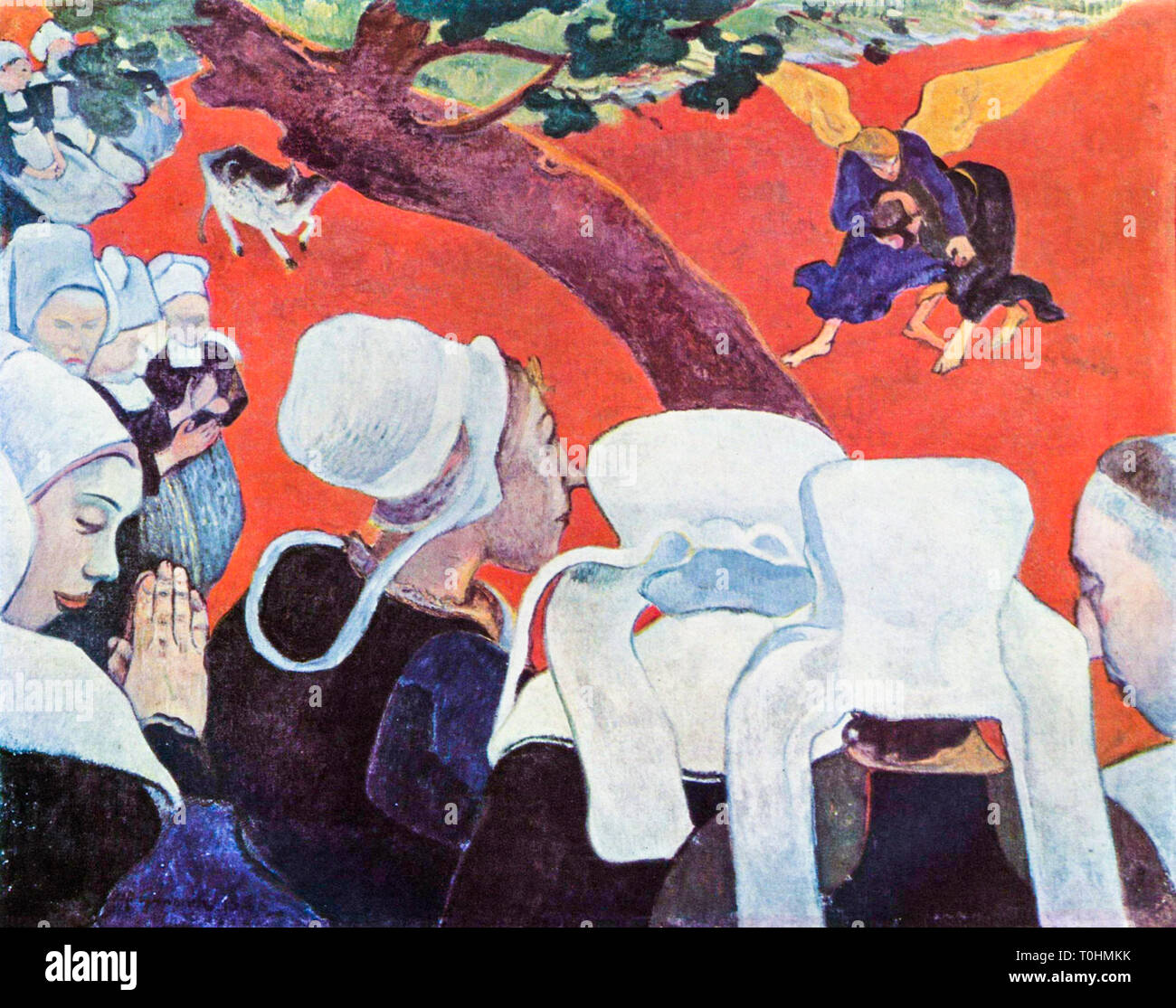 Paul Gauguin, die Vision nach der Predigt (Jacob Wrestling with the Angel), Post-Impressionist Malerei, 1888 Stockfoto
