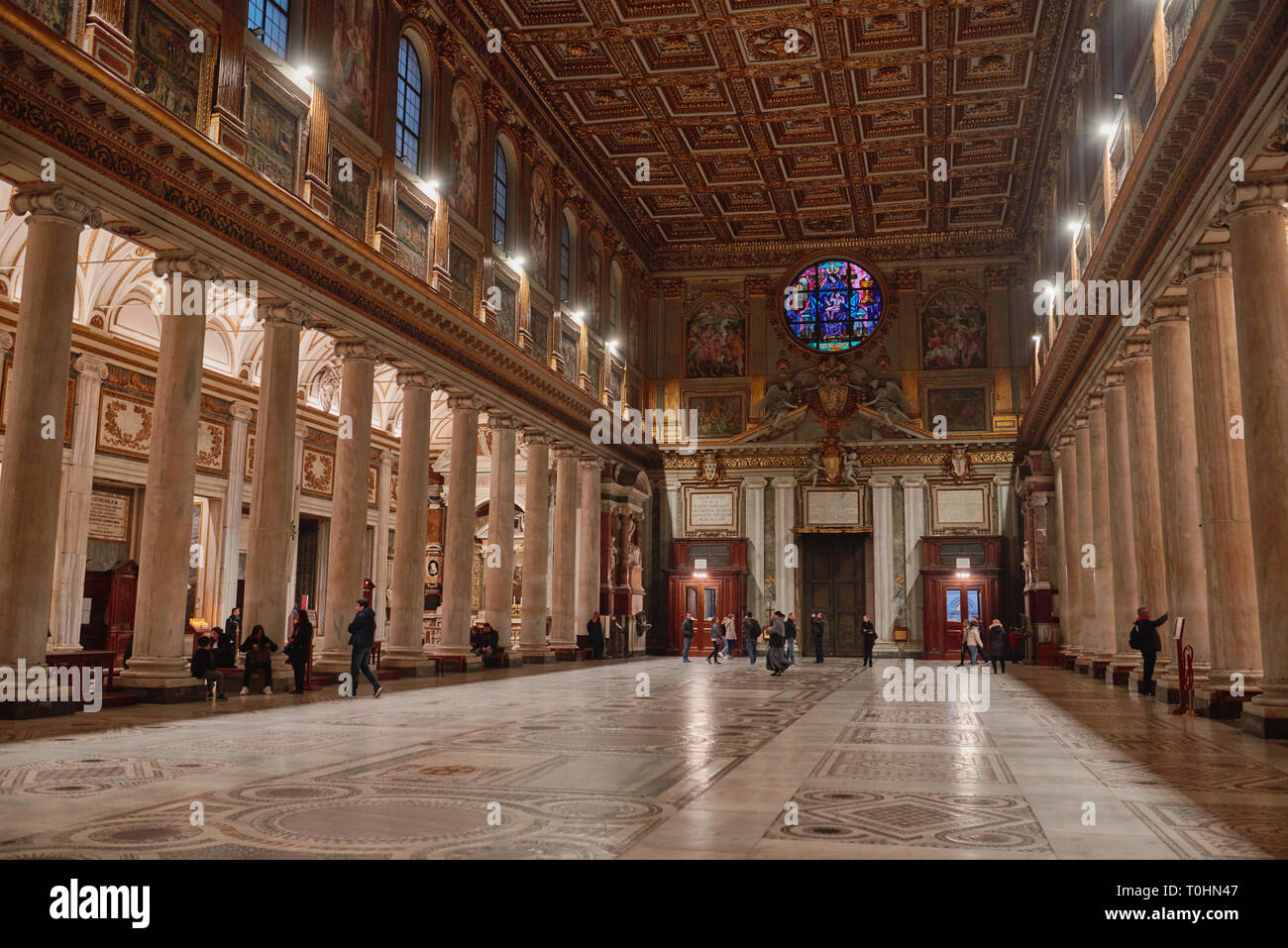 Italien, Rom, Februar 19/2019, Innenraum der Basilika Santa Maria Maggiore. Stockfoto