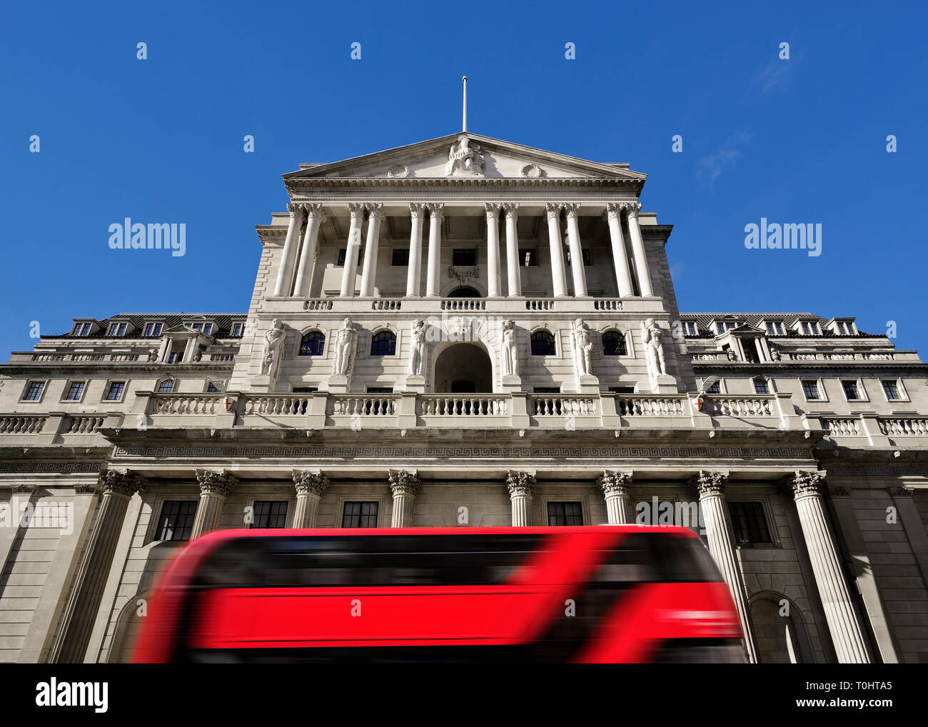 Die Bank von England Außen, Threadneedle Street, London, England, Vereinigtes Königreich Stockfoto