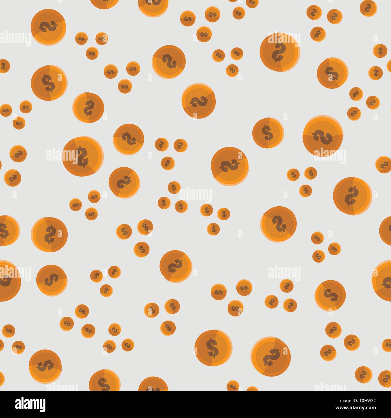 Nahtlose Muster mit goldenen Münzen Flat Style 10 eps Stock Vektor