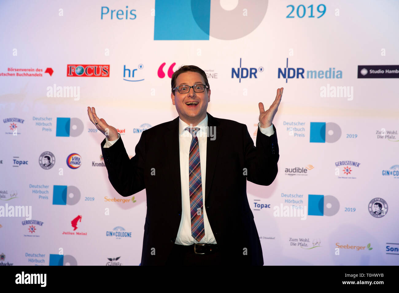 Kai Magnus Sting bei der Verleihung des Deutschen Hörbuchpreises 2019 im WDR-Funkhaus am Wallrafplatz, Kleiner Sendesaal, Köln, 19.03.2019 Stockfoto