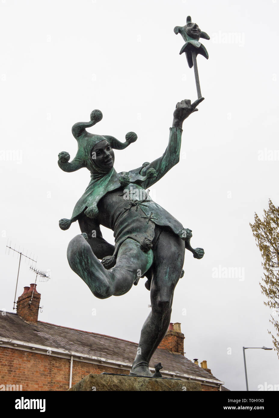 Jester Statue, Stratford-upon-Avon - England Großbritannien Stockfoto