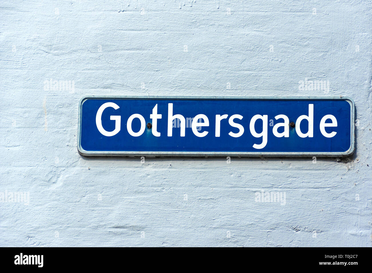 Dänemark, Fredericia: Typische dänische Straße Namen unterzeichnen. Stockfoto