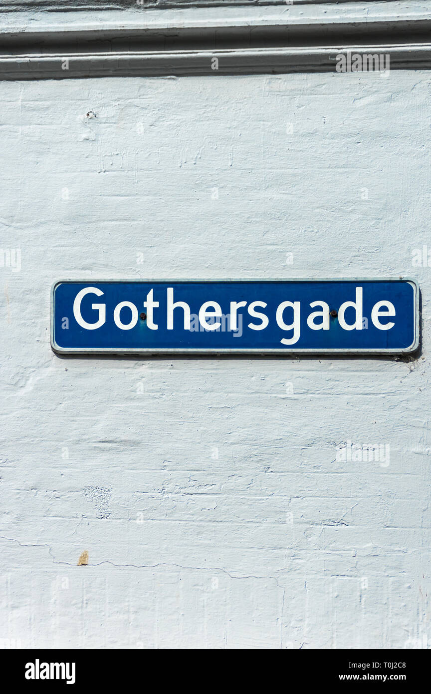 Dänemark, Fredericia Typische dänische Straße Namen unterzeichnen