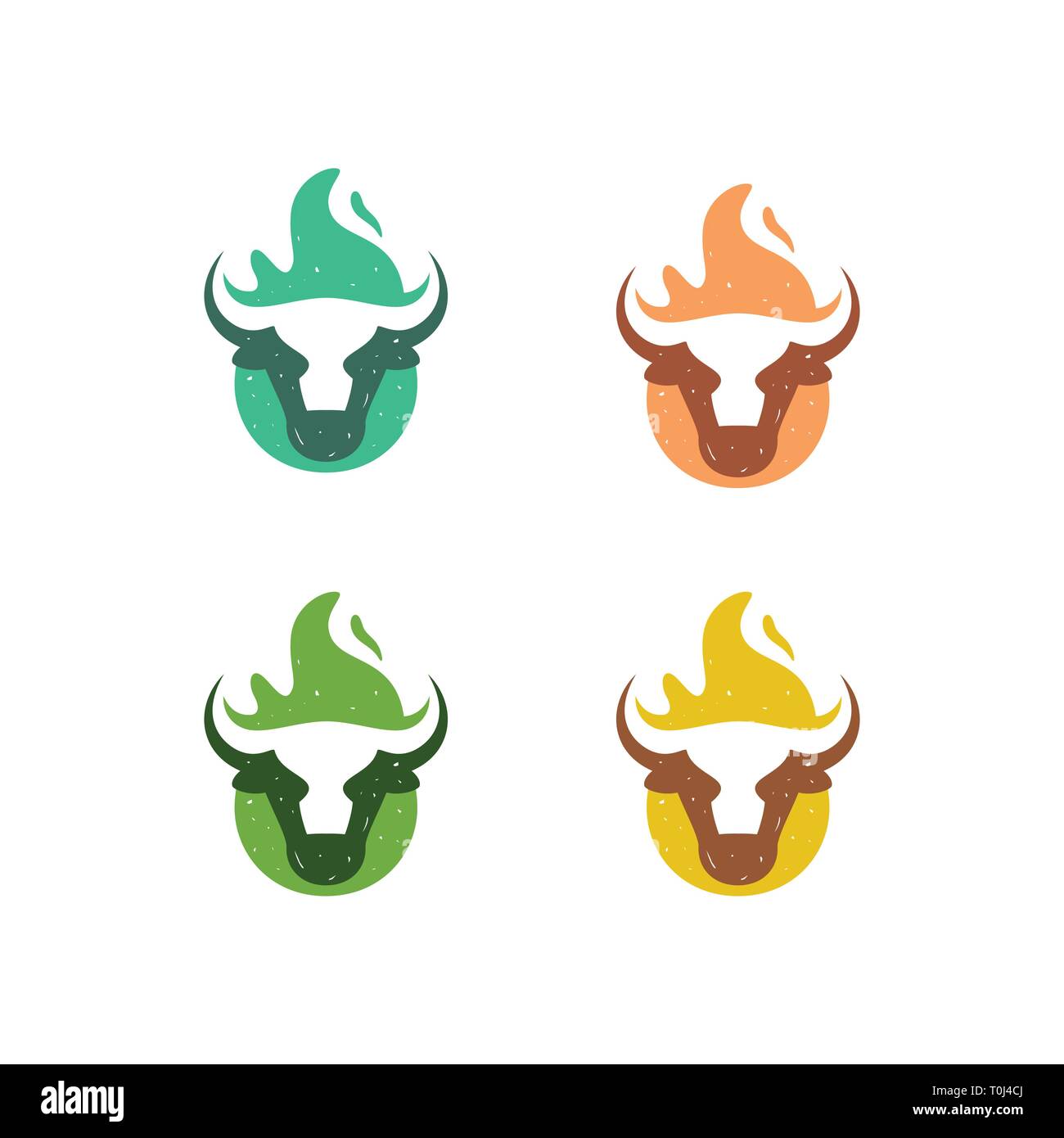 Abstrakte Kuh Feuer Konzeption Illustration Vektor Design vorlage. Geeignet für kreative Industrie, Multimedia, Entertainment, Ausbildungen, Shop, und alle re Stock Vektor