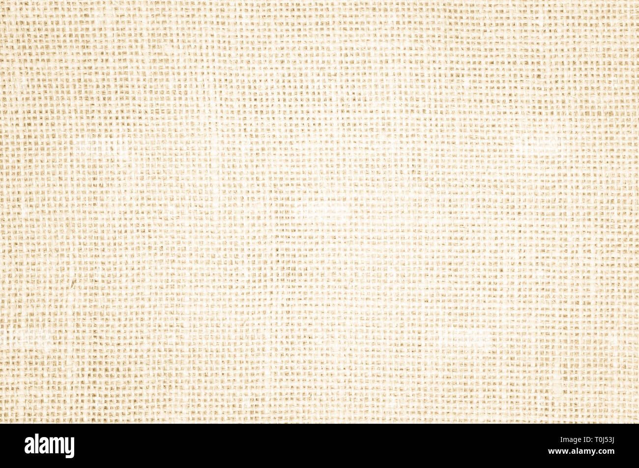 Creme abstrakte Hessischen oder Sack, Stoff oder Hanf sack Textur Hintergrund. Hintergrundbild von künstlerischen Wale Leinwand. Decke oder ein Vorhang aus Baumwolle Patt Stockfoto