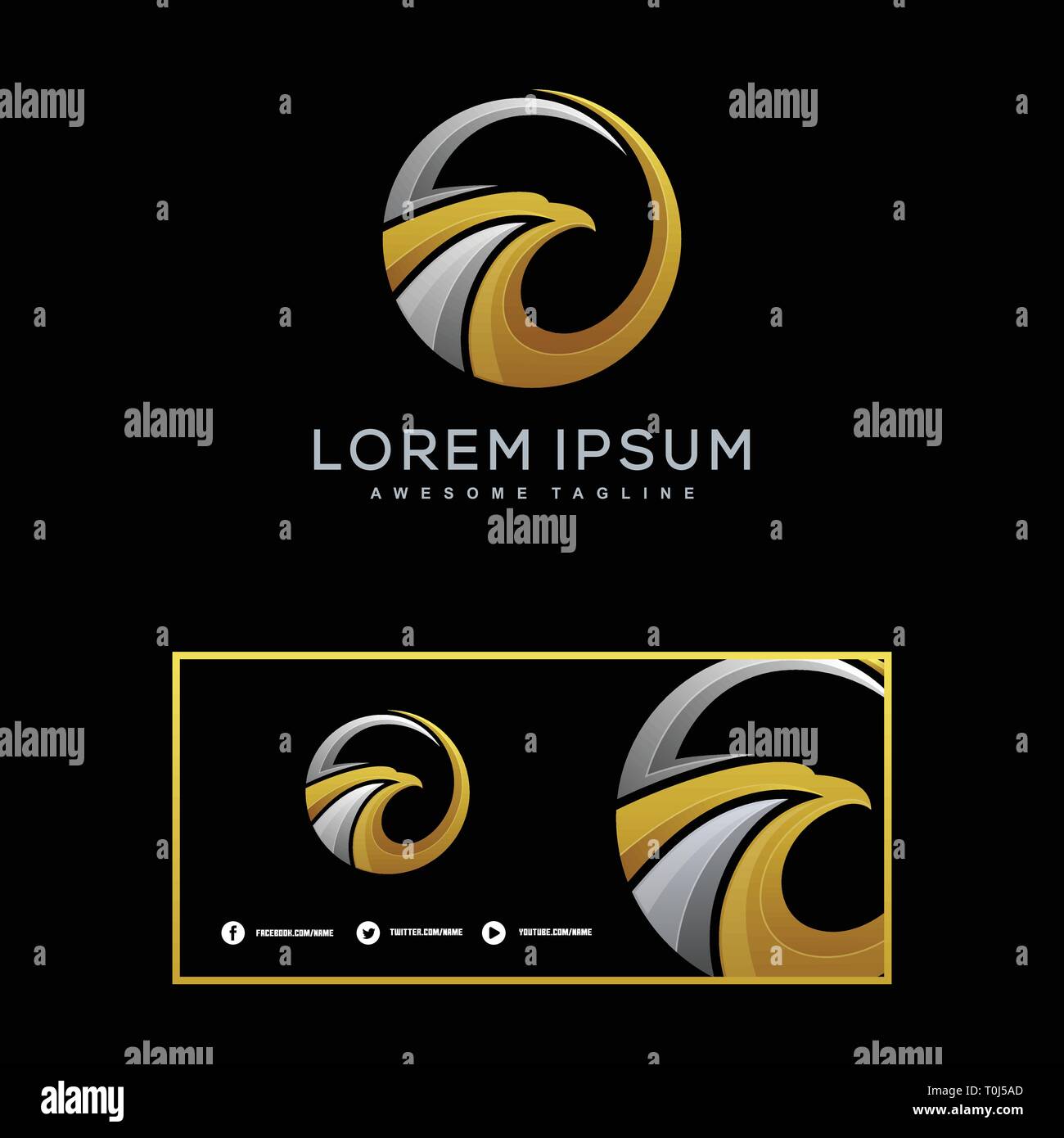 Abstrakte Eagle Luxus illustration Vektor Vorlage. Geeignet für kreative Industrie, Multimedia, Entertainment, Ausbildungen, Shop, und alle damit verbundenen Busin Stock Vektor