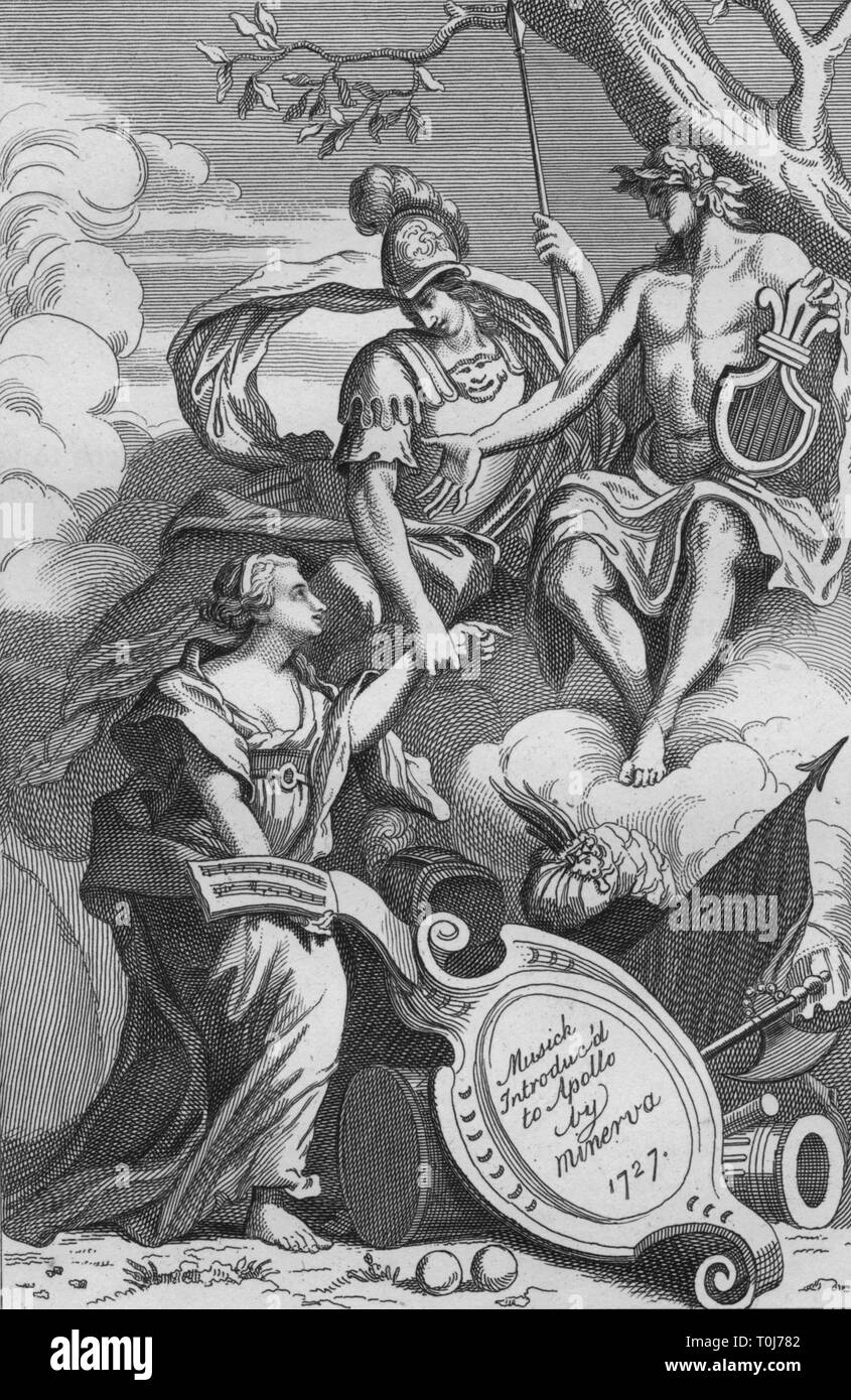 Bin usick Introduc zu Apollo von Minerva, 1727", (1827). Schöpfer: Unbekannt. Stockfoto
