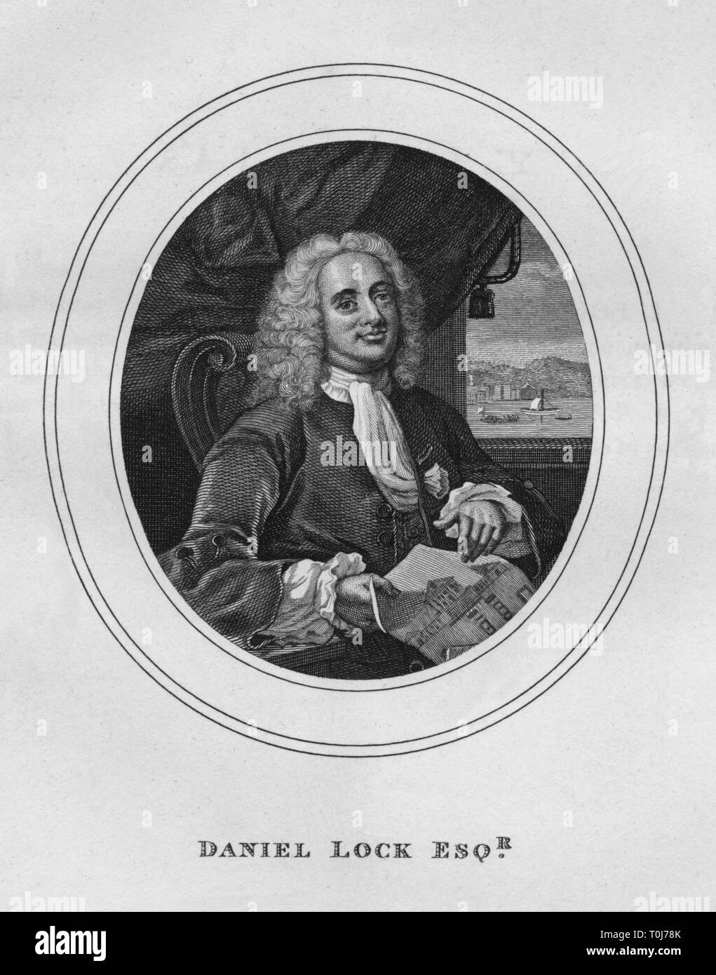 'Daniel Lock, Esq.", 1808, (1827). Schöpfer: Thomas Cook. Stockfoto