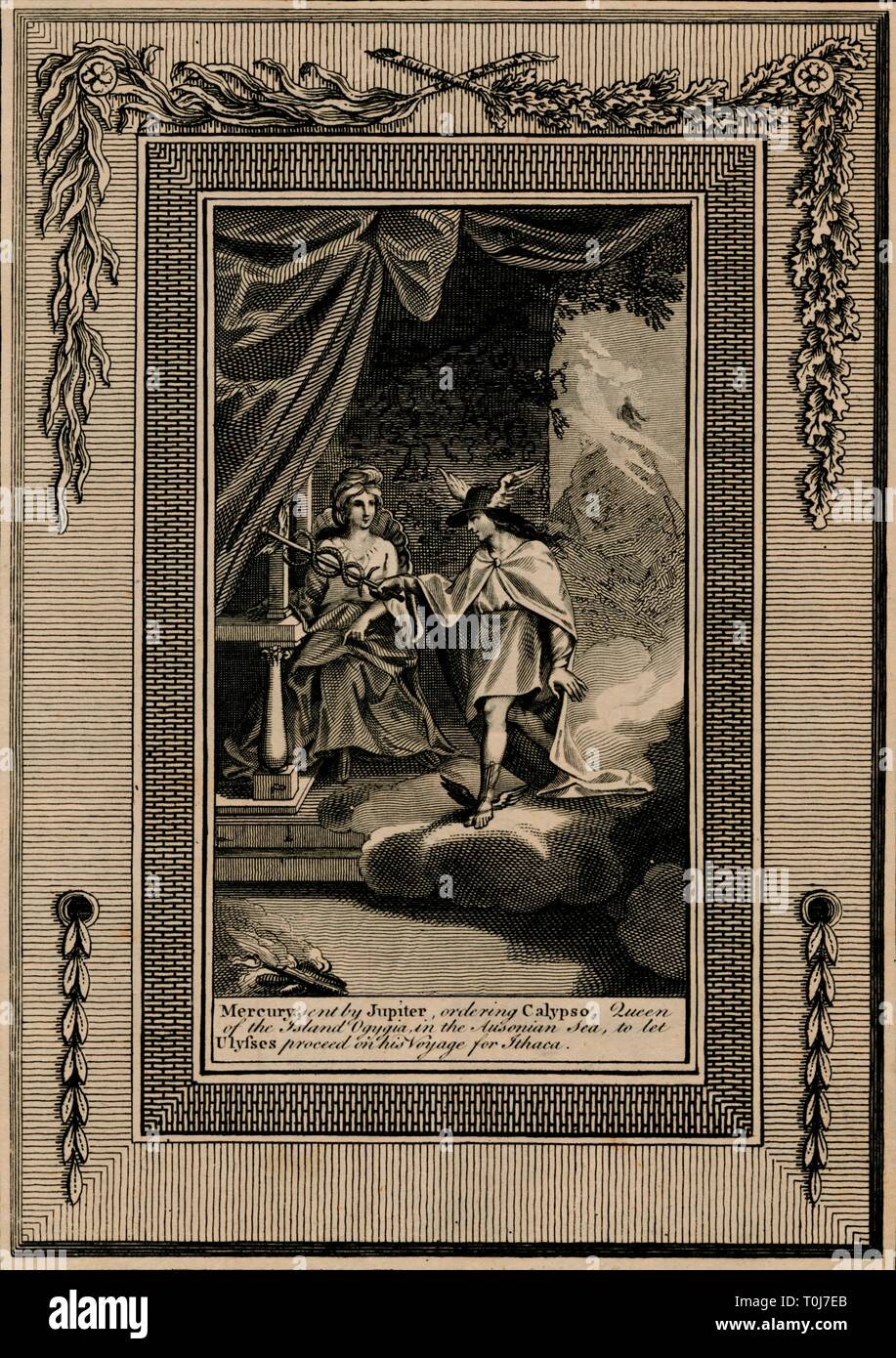 'Mercury, von Jupiter geschickt...', Ende des 18. Anfang des 19. Jahrhunderts. Schöpfer: Thornton. Stockfoto