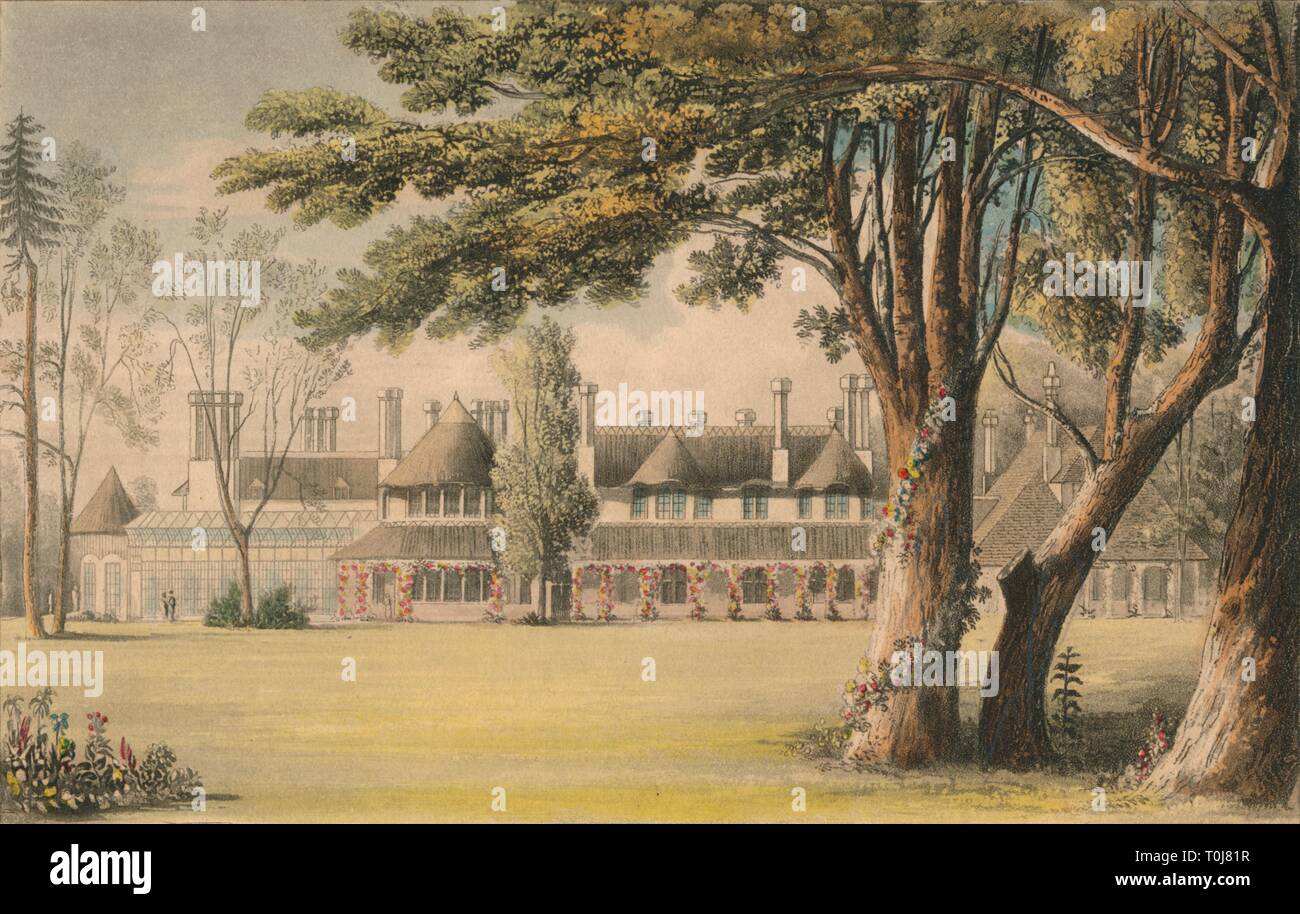 "His Majesty's Cottage, wie aus dem Rasen', 1823 gesehen. Schöpfer: Unbekannt. Stockfoto