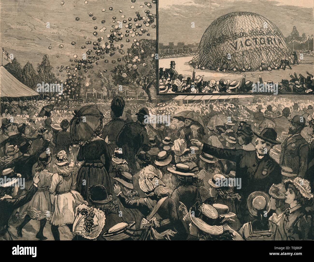 "Das Jubiläum Fête für die Kinder der Londoner Schulen im Hyde Park", 1887. Schöpfer: Unbekannt. Stockfoto