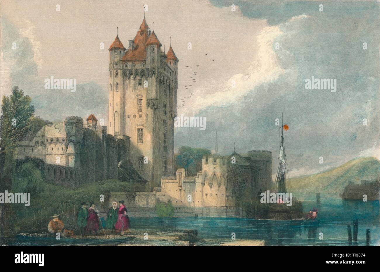 "Die gotischen Türme von Ellfeld', c.1834. Schöpfer: Edward John Roberts. Stockfoto