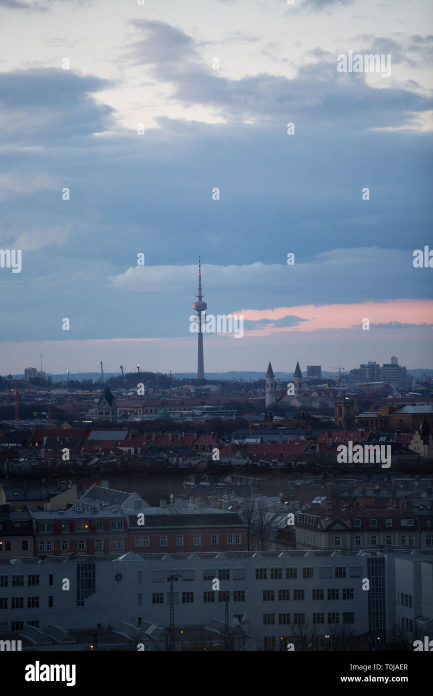 Fernsehturm von München. Stockfoto