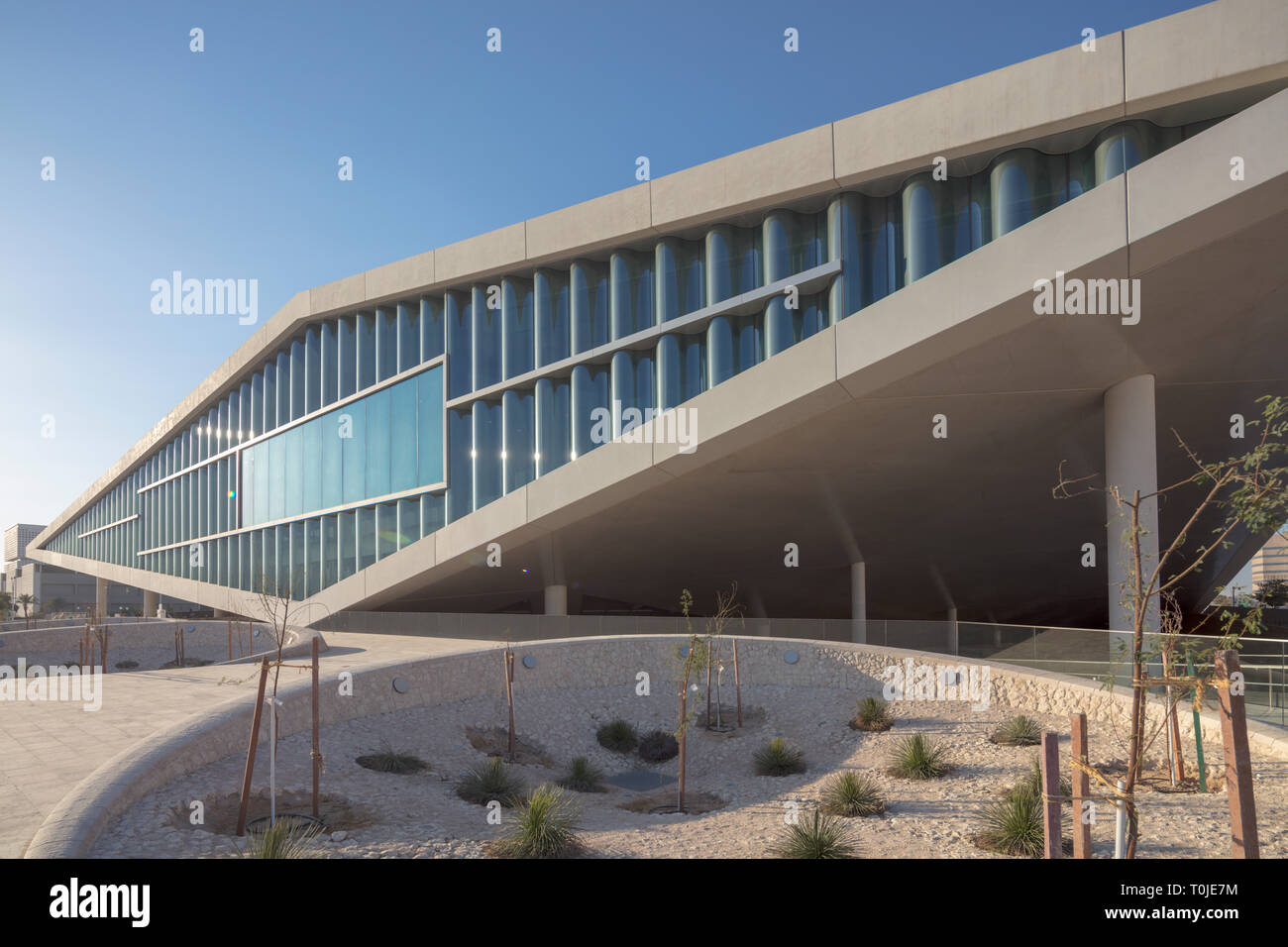 Außen, Qatar National Library Building, Bildung Stadt, Katar, von Rem Koolhaas, 2017 Stockfoto