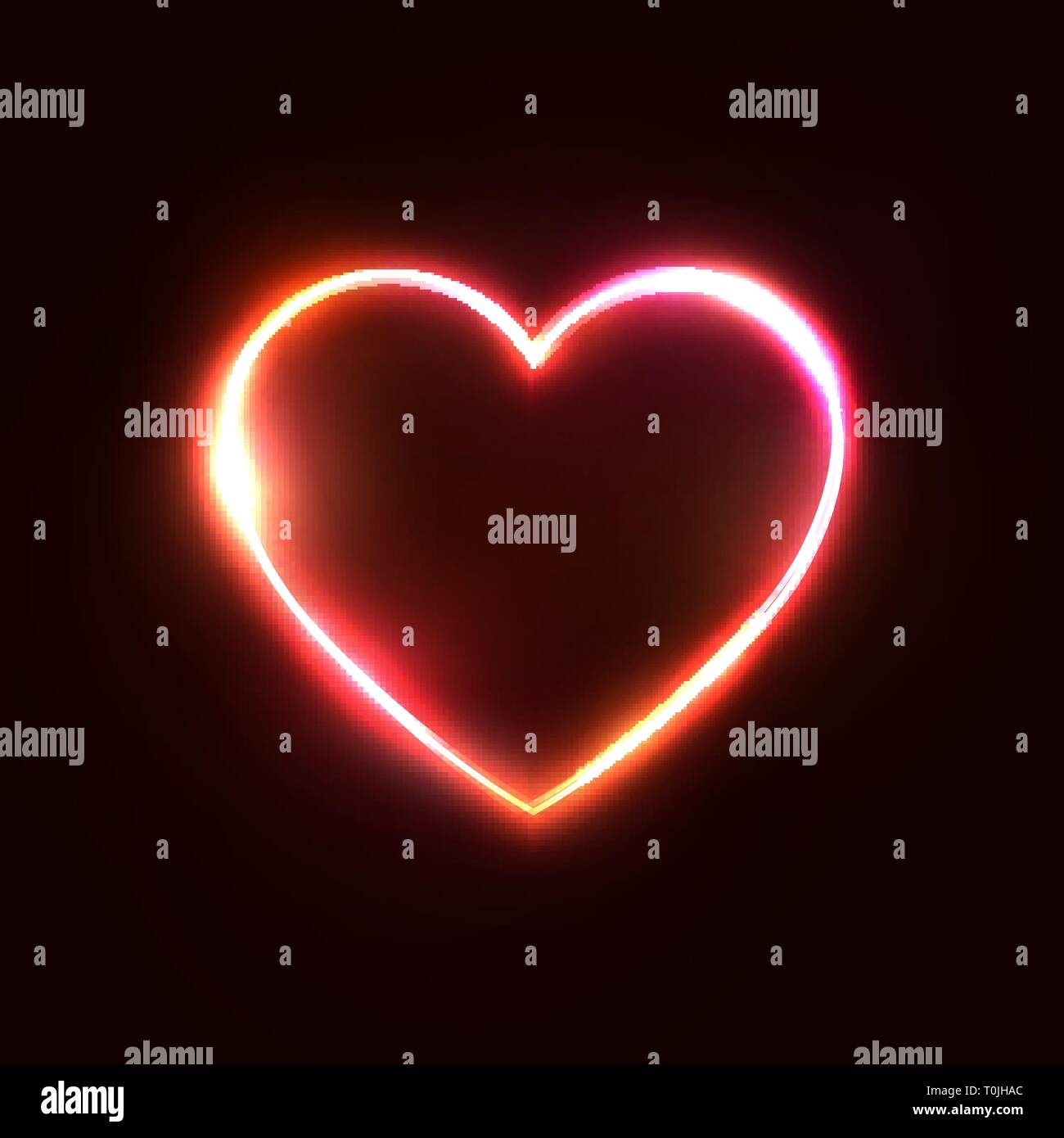 Rot Neon Herz Hintergrund. 3d-realistischem Design Stock-Vektorgrafik -  Alamy