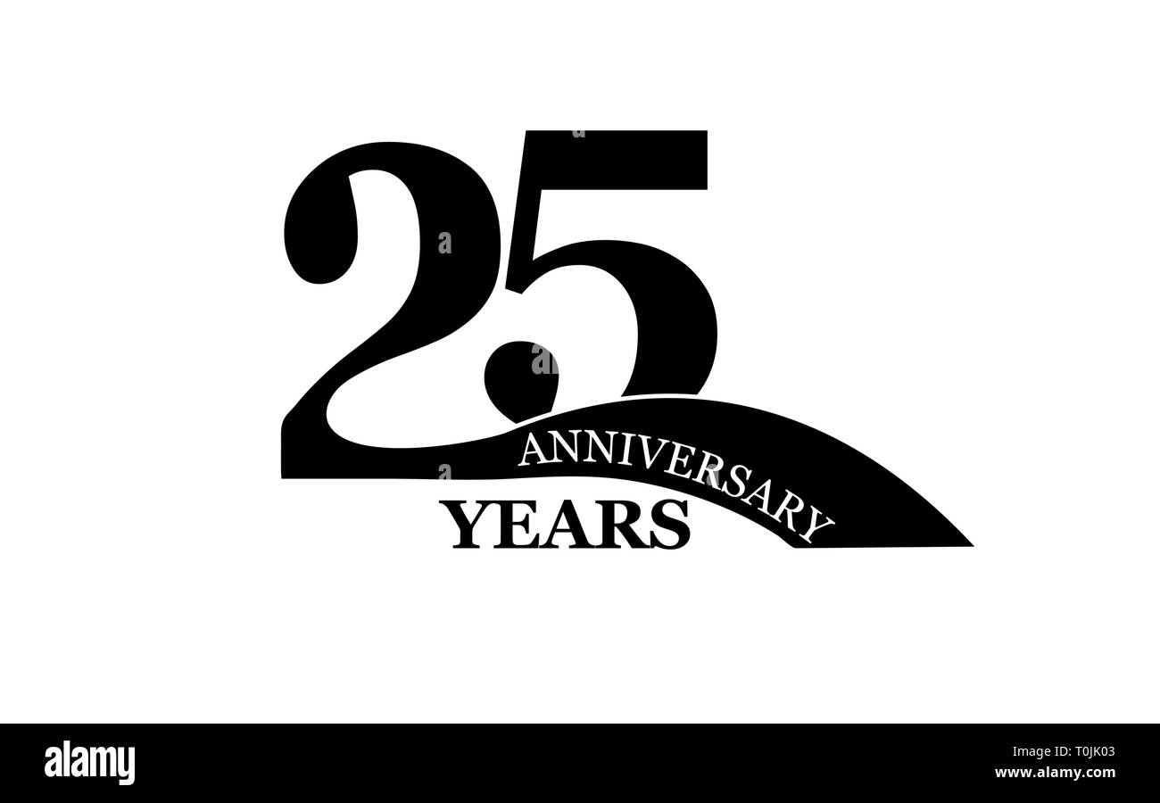 25 Jahre Jubilaum Einfaches Design Logo Stock Vektorgrafik Alamy
