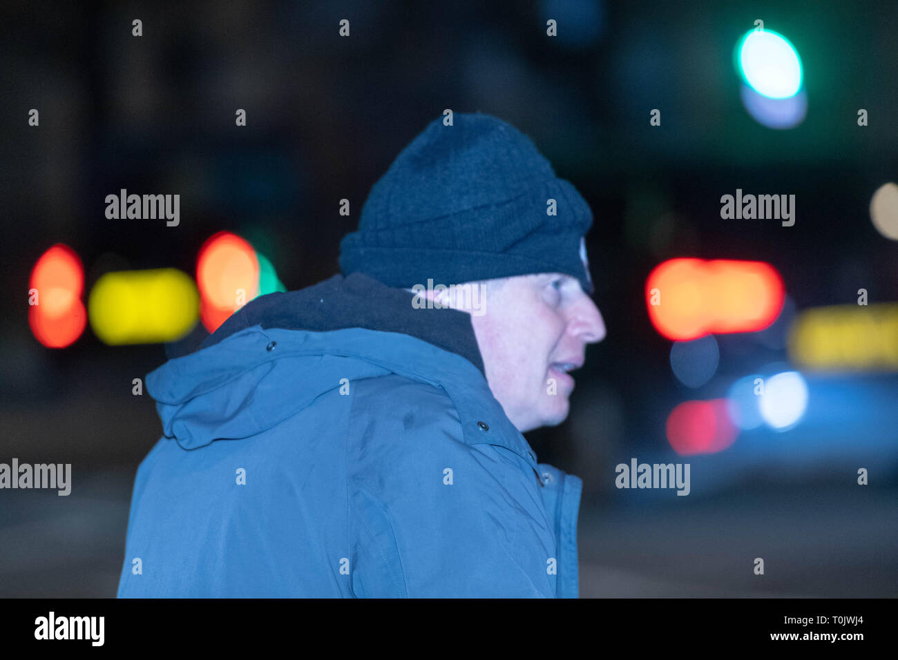 20. März 2019 in London, Boris Johnson verlässt das House of Commons, auf seinem Fahrrad auf eine Nacht der Brexit drama Credit Ian Davidson/Alamy leben Nachrichten Stockfoto