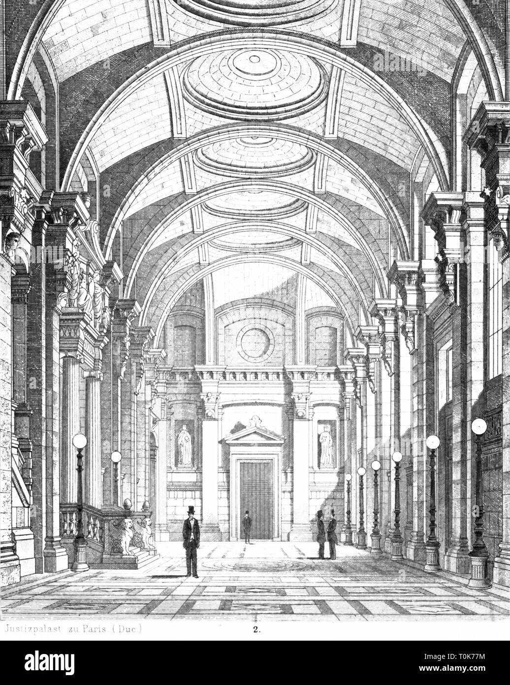 Geographie/reisen, Frankreich, Paris, Gebäude, Palais de Justice, Innenansicht, Illustration aus "enkmaeler der Kunst' (Denkmäler der Kunst), von Wilhelm Luebke und Carl-von Luetzow, 3. Auflage, Stuttgart 1879, Band 2, Stahlstich nach Zeichnung von Baldinger, Kapitel über Architektur, Platte LXII, Denkmaler, Denkmäler, Lubke, Lübke, Lützow, Lützow, historische, historische, 19. Jahrhundert, Gebäude, Gerichte, Gerichte, Additional-Rights - Clearance-Info - Not-Available Stockfoto