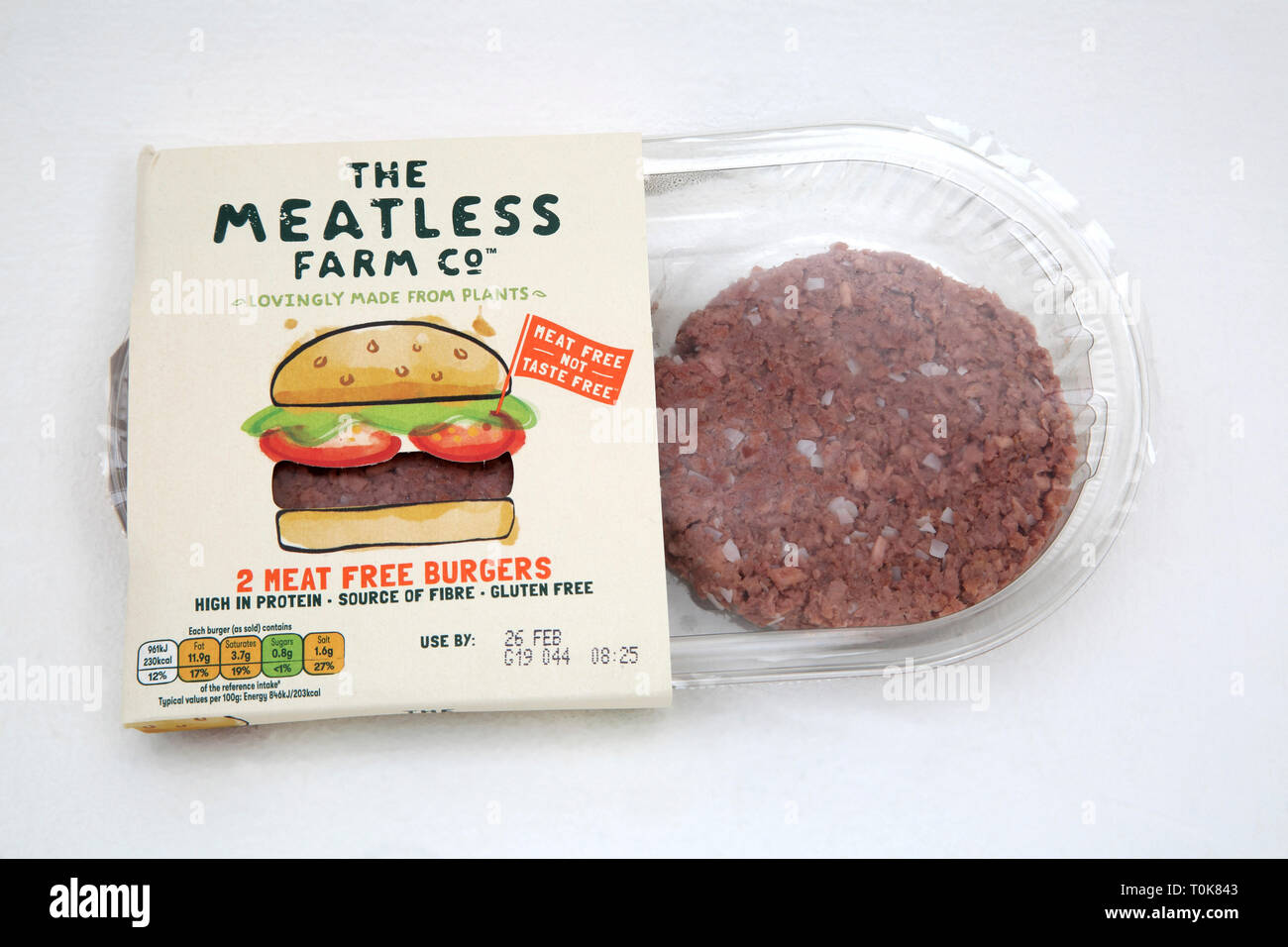 Vegan Fleisch frei Burger aus Pflanzen - Die fleischlose Farm Unternehmen Stockfoto