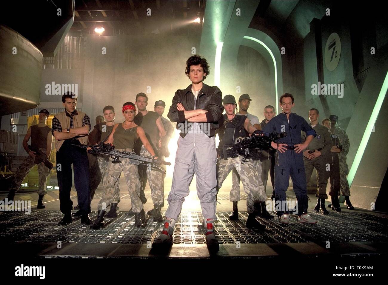 ALIENS, Bill Paxton, Paul Reiser, JENETTE GOLDSTEIN, Michael Biehn, Sigourney Weaver, Lance Henriksen, 1986 Stockfoto