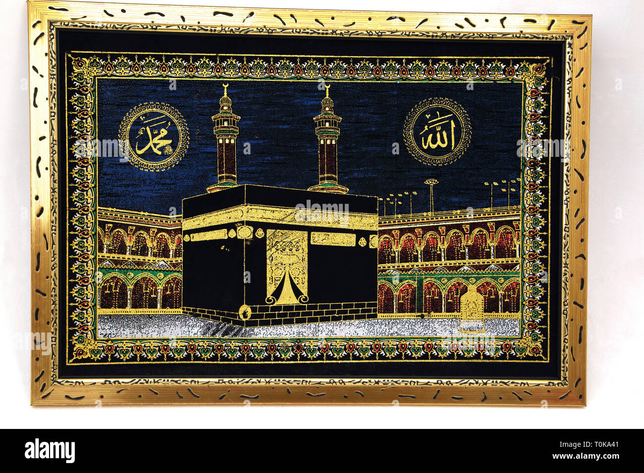 Gesticktes Bild der Kaaba in Mekka, Saudi-Arabien Stockfoto