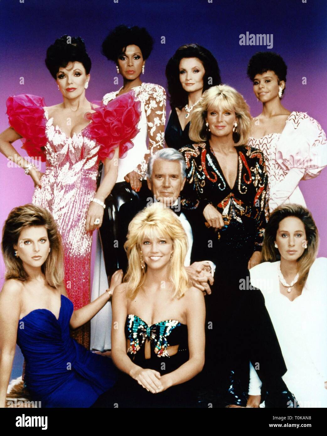 Dynastie, CATHERINE OXENBERG, Heather Locklear, PAMELA BELLWOOD, JOHN FORSYTHE, Joan Collins, DIAHANN CARROLL, STEPHANIE BEACHAM, LINDA EVANS Stockfoto