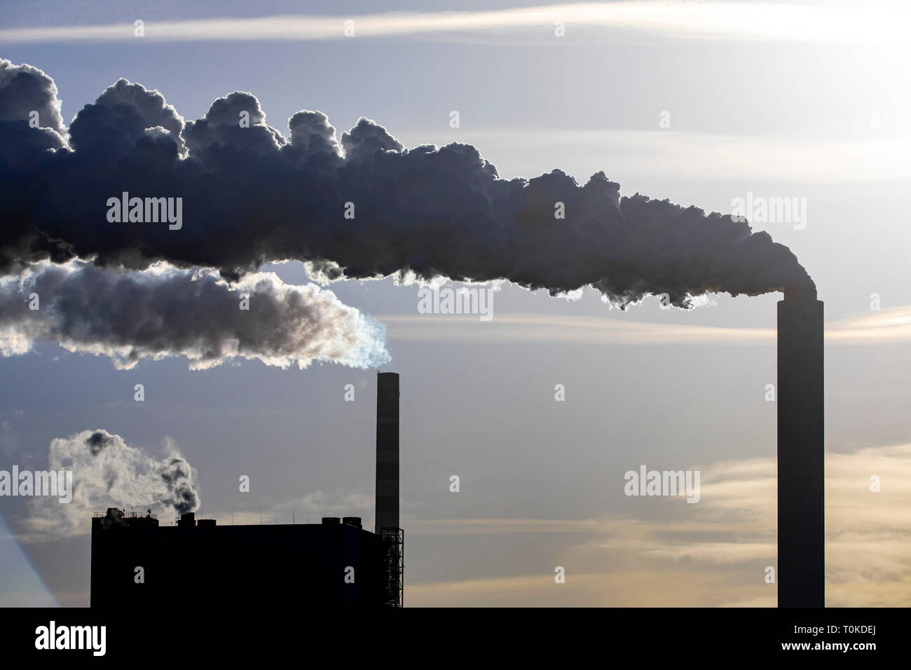 Kohlekraftwerke in der Nähe von Wilhelmshaven, Uniper und ENGIE Kraftwerke, Ostfriesland, Norddeutschland, Nordseeküste, Stockfoto