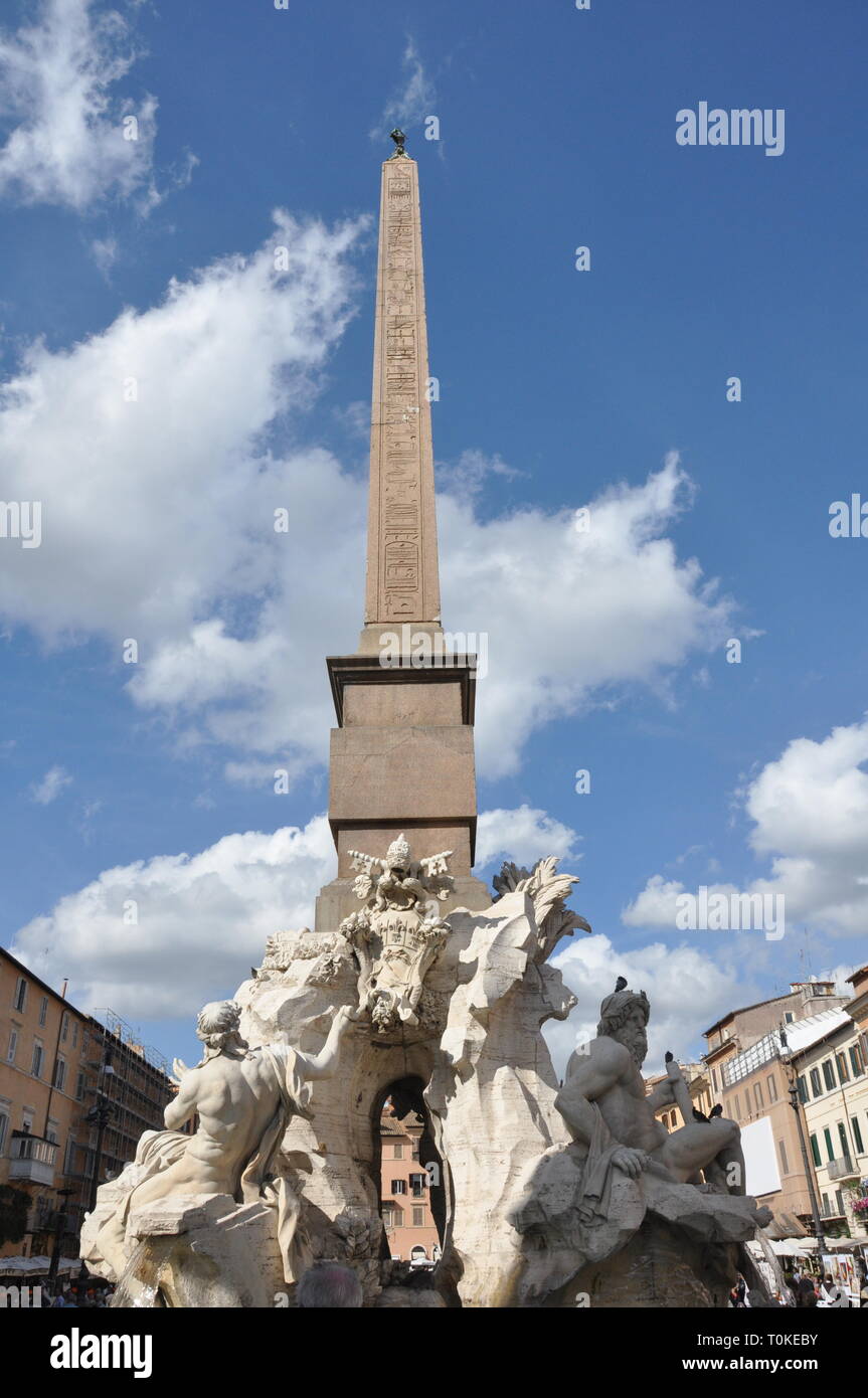 Piazza Navona Obelisk Stockfoto