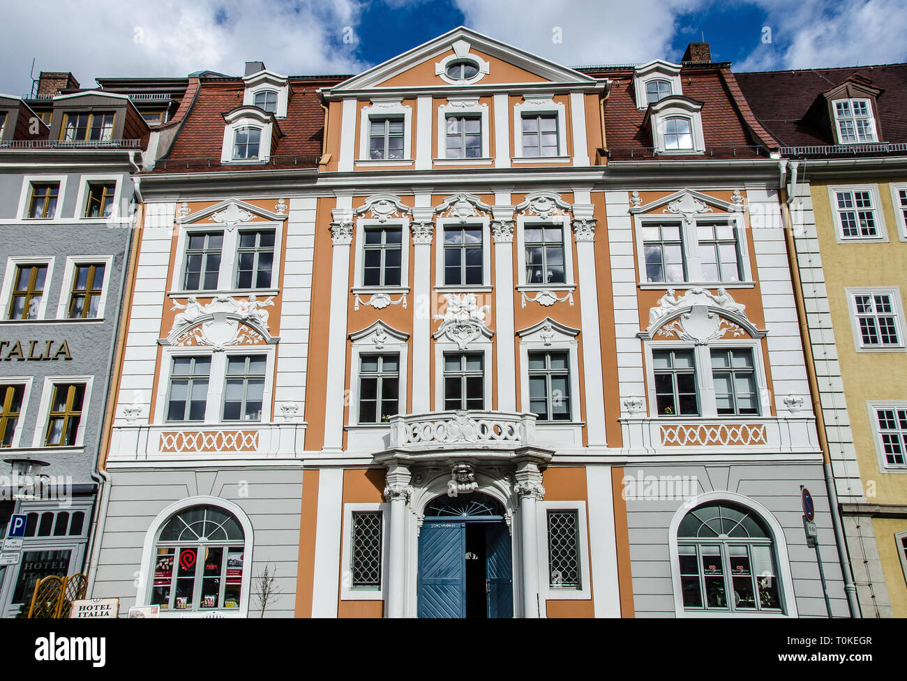 Görlitz, der östlichsten Stadt Deutschlands ist eine Stadt mit viel zu erleben. Die Stadt liegt an der Lausitzer Neiße in Sachsen, entfernt. Stockfoto